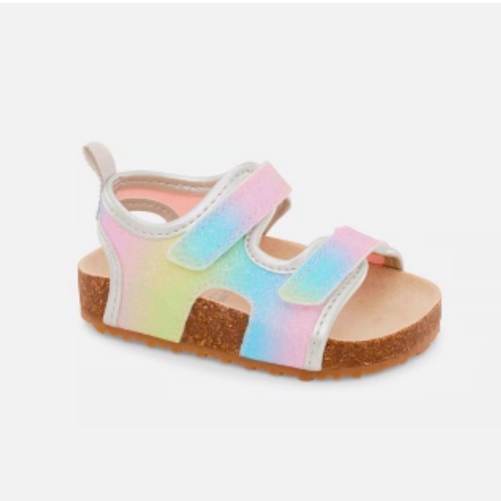 ✨BNWT - Carter's Just One You Baby Girls' Rainbow Olive Walker Sandals - size 3✨
